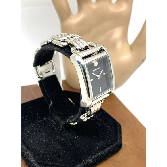 Tory Burch Womens Watch TBW1072 Eleanor Quartz Black Dial Silver Steel Tank 25mm main image 12